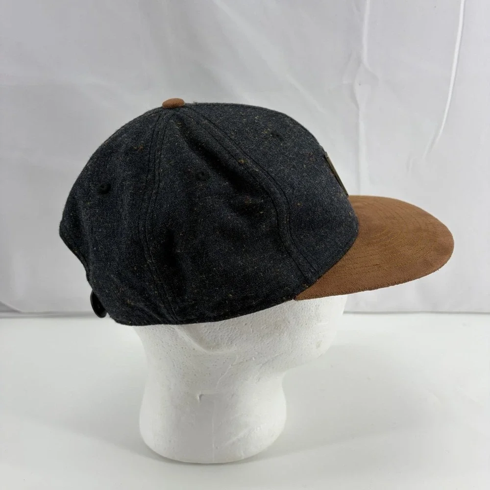 H&M Adjustable Snapback Faux Suede Bill Brass W Deco Hat Cap One Size